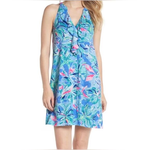 Lilly Pulitzer Shay Ruffle Tank Top Summer Dress Size Small - Picture 5 of 6